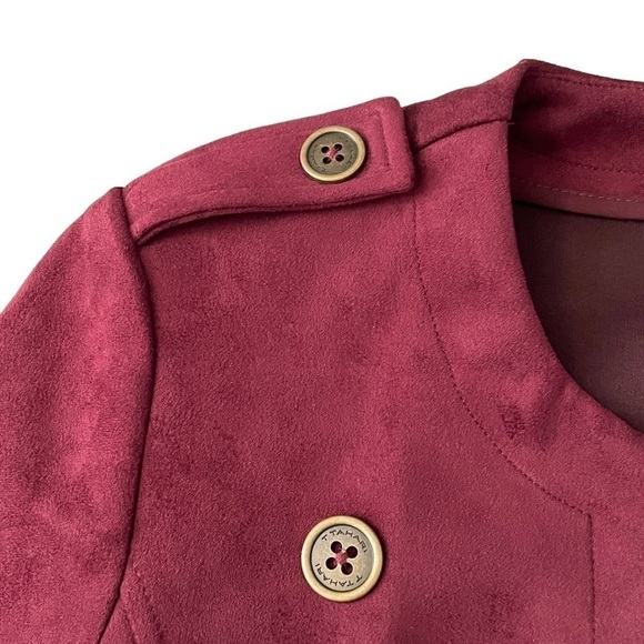 T Tahari Faux Leather Military Style Blazer Size 6 - Picture 5 of 8